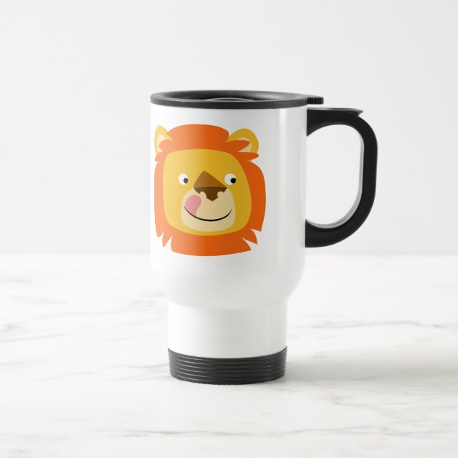 Niedliche Yummy Cartoon Lion Commuter Tasse (Rechts)
