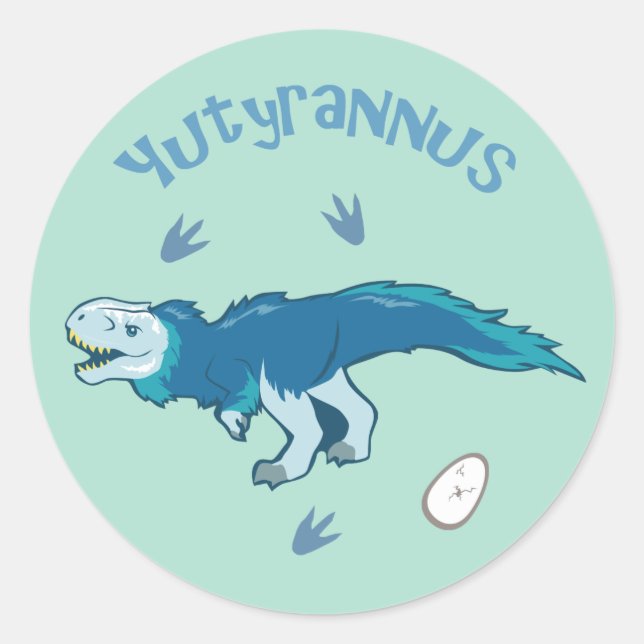 Niedliche Yutyrannus Runder Aufkleber (Vorderseite)