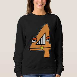 Niedliche Zahl vier Jungen, die mit dem Bösen über Sweatshirt