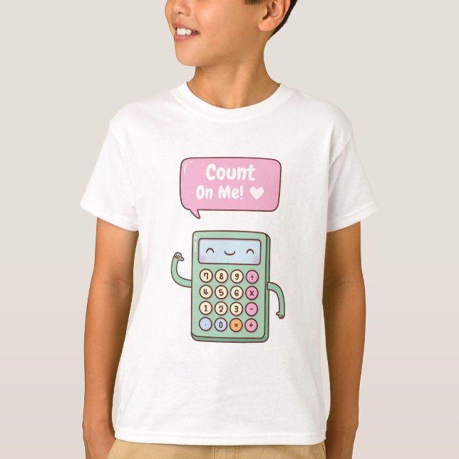 Niedliche Zählung auf Me Calculator Doodle T-Shirt (Vorderseite)
