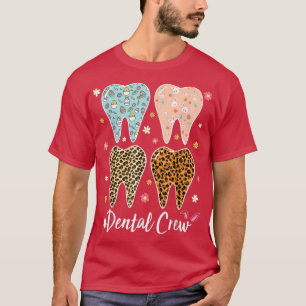 Niedliche Zähne Leopard Zahnheilkunde Crew Sonnige T-Shirt