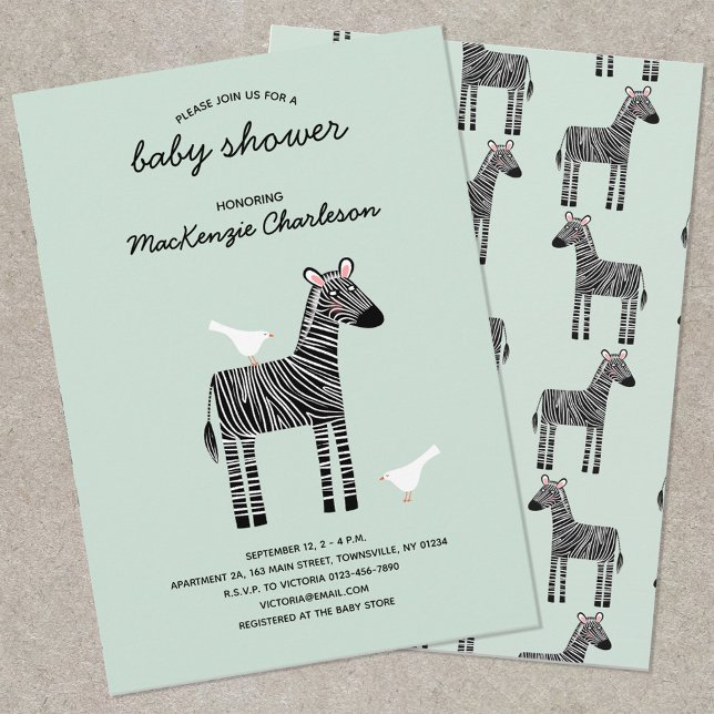Niedliche Zebra Baby Dusche Einladung (Von Creator hochgeladen)
