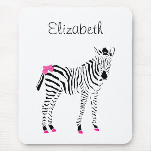Niedliche Zebra in Pink und Schwarz Mousepad