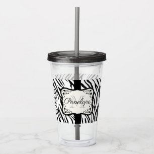 Niedliche Zebra Print Acryltrinkbecher