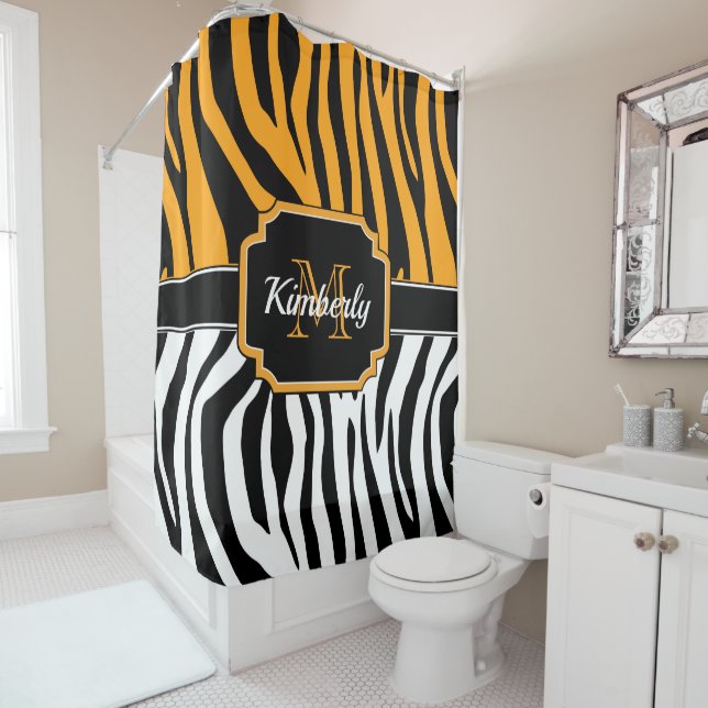 Niedliche Zebra Print Duschvorhang (Beispiel)