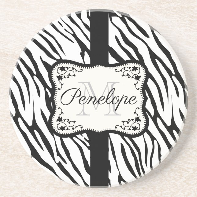 Niedliche Zebra Print Getränkeuntersetzer (Vorne)