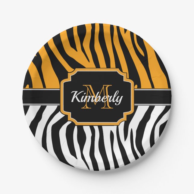Niedliche Zebra Print Pappteller (Vorderseite)