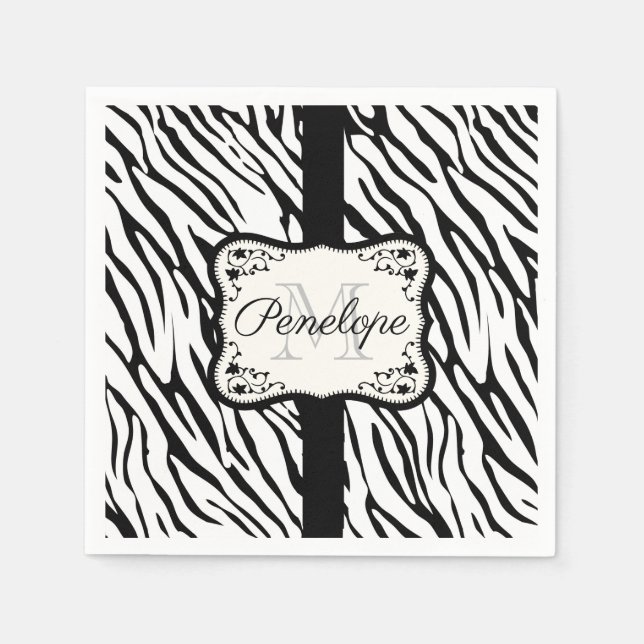 Niedliche Zebra Print Serviette (Vorderseite)