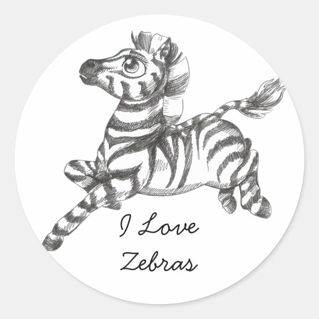 Niedliche Zebra Stickers (Vorderseite)