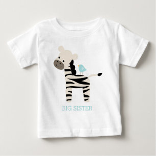 Niedliche Zebra- und Bird-benutzerdefinierte Meldu Baby T-shirt