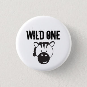Niedliche Zebra Wild 1 Safari Geburtstagsparty Button