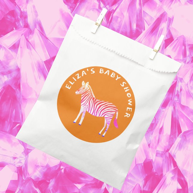 Niedliche Zebras Babydusche Geschenktütchen (Cute Colorful Zebras Custom Baby Shower Favor Bag
)