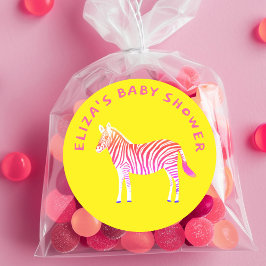 Niedliche Zebras Babydusche Runder Aufkleber