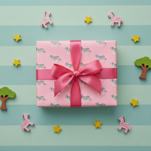 Niedliche Zebras-Farbe Geschenkpapier Set