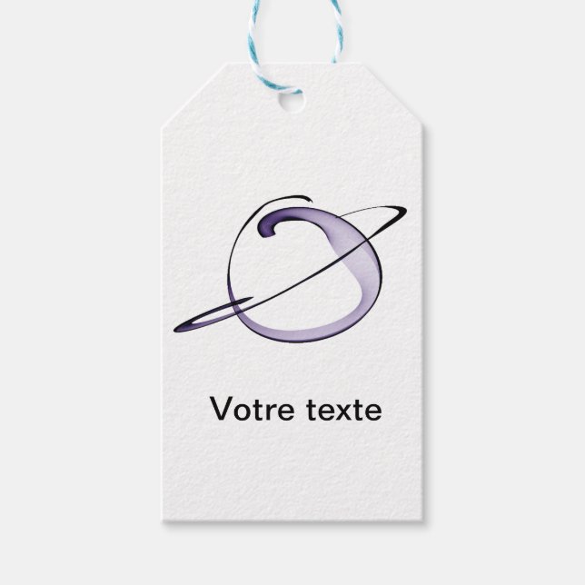 niedliche Zeichnung kleiner Planet Geschenkanhänger (Vorderseite)