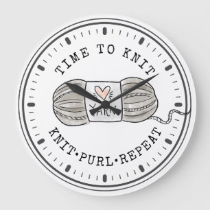 Niedliche Zeit bis zum Strick einer großen Uhr