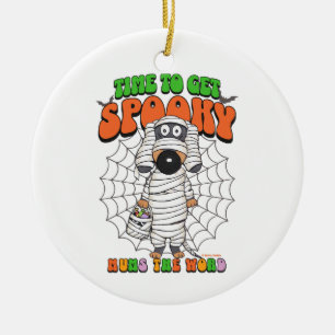 Niedliche Zeit, um Spooky Mummy zu bekommen Keramik Ornament