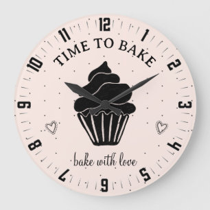Niedliche Zeit zum Backen von Bäckereien Große Wanduhr