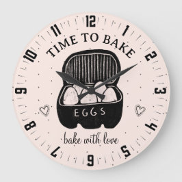 Niedliche Zeit zum Backen von Bäckereien Große Wanduhr