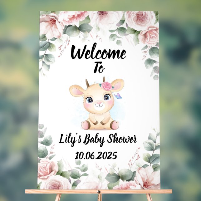 Niedliche Ziege Kinderdusche Acrylzeichen Acrylschild (Neutral)