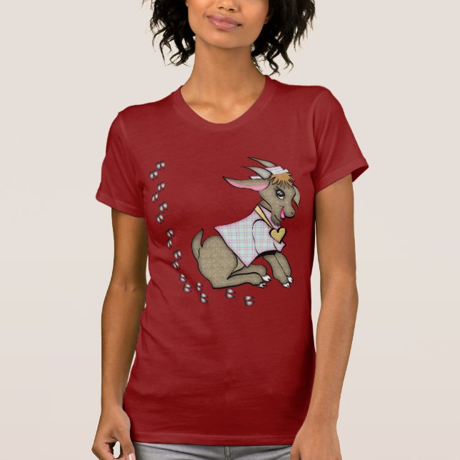 Niedliche Ziege mit HoofPrints T-Shirt (Vorderseite)