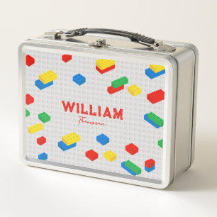 Niedliche Ziegel Gebäude Blockiert Kinder Metall Brotdose