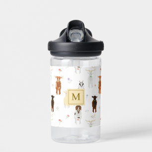 Niedliche Ziegen Bauernhoftiere Monogramm Trinkflasche