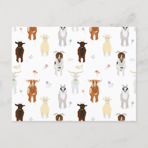 Niedliche Ziegen Feiertagspostkarte