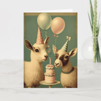 Niedliche Ziegen Geburtstagsparty Grußkarte