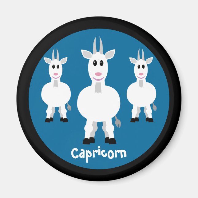 Niedliche Ziegen Kapricorn Zodiac Schild Custom Bl Magnet (Vorne)