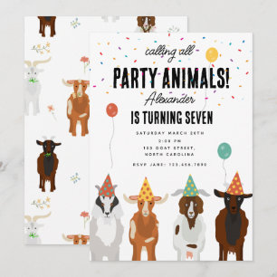 Niedliche Ziegen Party Ziegen Geburtstag Thema Einladung