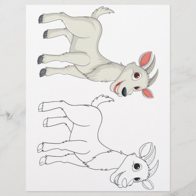 Niedliche Ziegenfärbungsseite Flyer (Vorne)