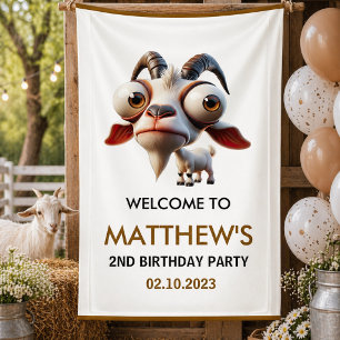 Niedliche Ziegenfarm Tiere 2. Geburtstag Party Wil Banner