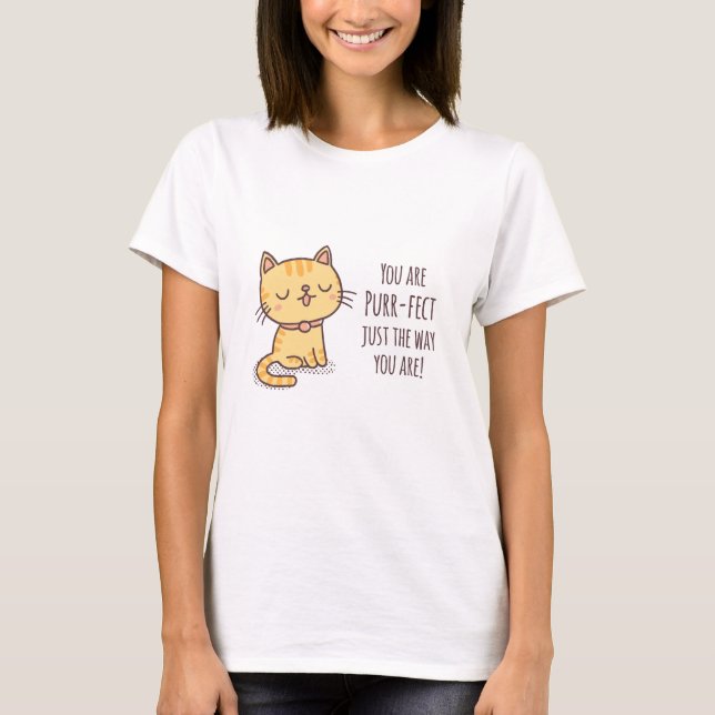 Niedliche Zielsetzung, genau wie man Katze ist T-Shirt (Vorderseite)