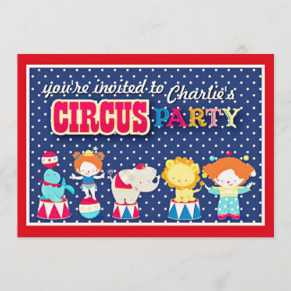 Niedliche Zirkus-Party Einladung