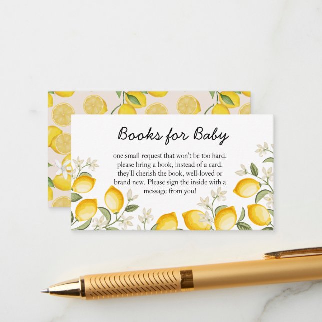 Niedliche Zitrusfrüchte-Sommerbücher für Baby Begleitkarte (Vorderseite/Rückseite Beispiel)
