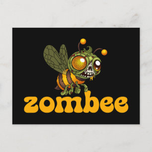 Niedliche Zombie-Biene Postkarte