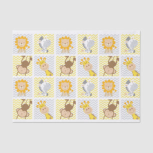 Niedliche Zoo-Tier-Quadrate Seidenpapier