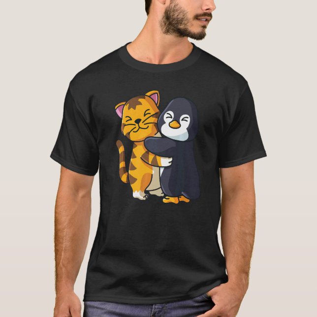 Niedliche Zootiere aus Tiger und Pinguin T-Shirt (Vorderseite)
