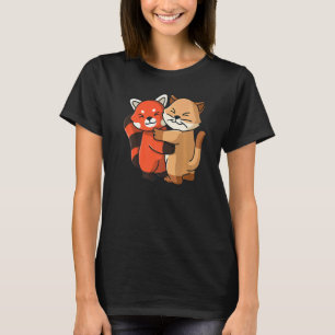 Niedliche Zootiere, die Katzen umarmen T-Shirt