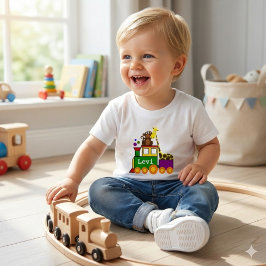 Niedliche Zootiere und Kinderspielzeug-Train Baby- Baby T-shirt