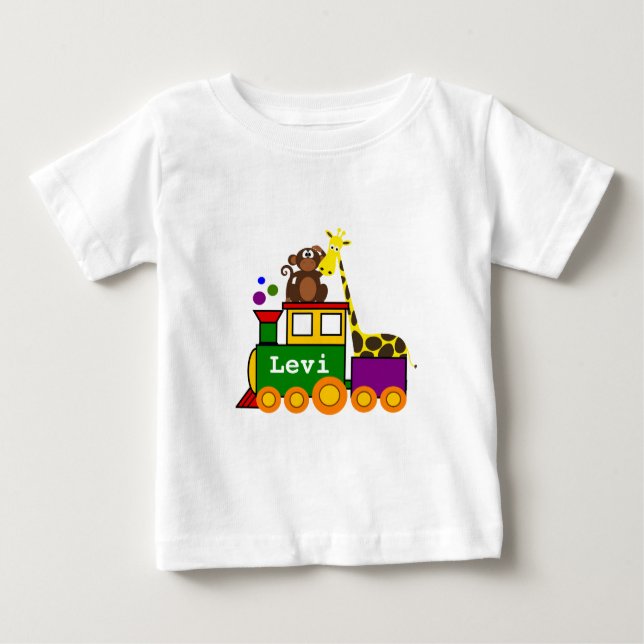 Niedliche Zootiere und Kinderspielzeug-Train Baby- Baby T-shirt (Vorderseite)