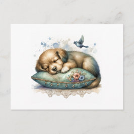 Niedliche, zurückhaltende Welpe Postkarte