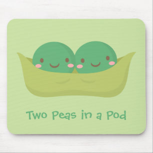 Niedliche zwei Erbsen in einer Hülse für Mama Mousepad
