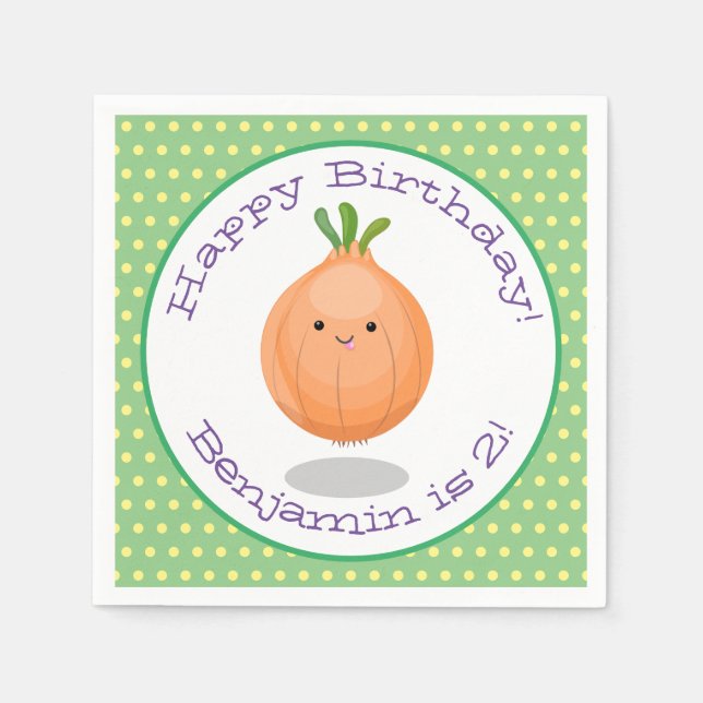 Niedliche Zwiebel-Cartoon-Abbildung Serviette (Vorderseite)