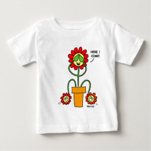 Niedliche Zwillings-Cartoon-Blumen-Mama mit Baby T-shirt
