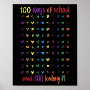 Niedlichen 100. Tag Schülermädchen Kinder geben 10 Poster