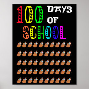 Niedlichen 100 Tage Schulfest-Maske Poster