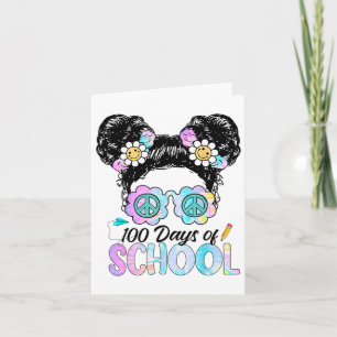 Niedlichen 100 Tage Smarter Girls Messy Bun Hair 1 Karte