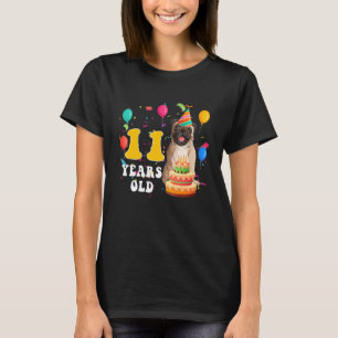 Niedlichen 11 Jahre alter Mops Hund 11. Geburtstag T-Shirt